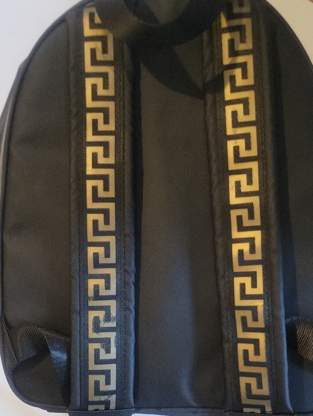 Versace Black Backpack with Gold Trim and Logo - Picture 6 of 8